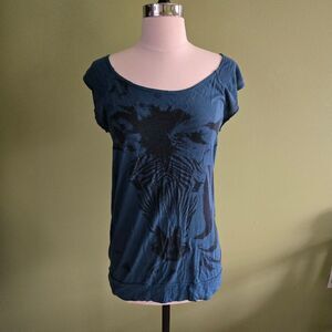Molli & Mia Blue Zebra Shirt Size Small